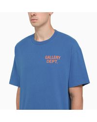 GALLERY DEPT. Cotton T-shirt With Orange Logo Print in Blue for 