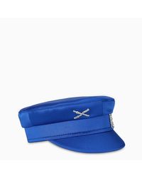 Ruslan Baginskiy Blue Satin Baker Boy Cap Lyst