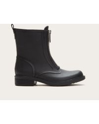 frye leather boots rain