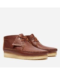 Clarks Weaver Boot Leather in Brown for Men - Lyst