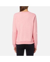 Gant Pink Logo Gold Chenille Crew Neck Sweatshirt