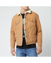 canvas trucker sherpa jacket type levi natural