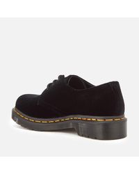 black 1461 pascal velvet flat shoes