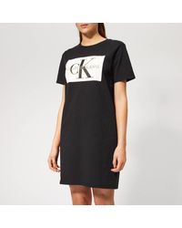 calvin klein black t shirt dress