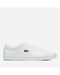lacoste men's straightset leather trainers
