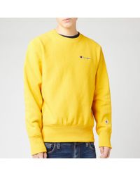 champion sweatshirt yellow mens