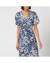 whistles brushed leopard button dress