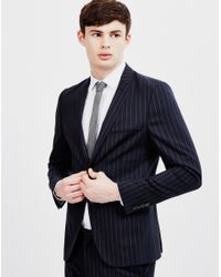 SELECTED | Blue Lou Alan Navy Stripe Blazer for Men | Lyst