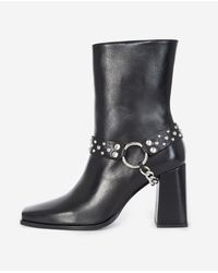 Botas negras tacón piel pedrería amovible The Kooples de Cuero de color  Negro | Lyst