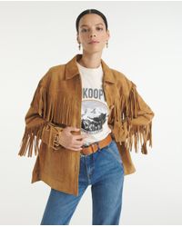 suede fringe jacket womens