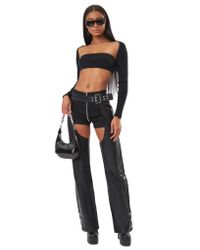 The Kript Leather Shui Pants in Black 