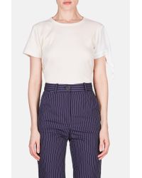 J.W. Anderson - Multicolor Single Knot Tee With Silk Sleeve - Lyst