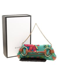 Gucci Multicolor Fabric Limited Edition Tom Ford Horsebit Chain Clutch