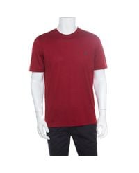 Louis Vuitton Red Cotton Logo Embroidered Short Sleeve T-shirt L for Men - Lyst
