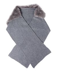 Karl Donoghue Gray Ribbed Cashmere Scarf