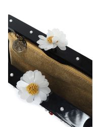 Charlotte Olympia Black Faux Pearl-embellished Perspex Box Clutch