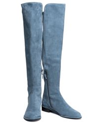 light blue suede boots
