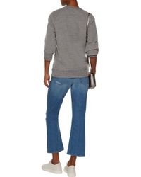 Current/Elliott Gray The Seamed Stud-embellished Marled Cotton-blend Sweatshirt