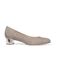 Schutz Gray Moringa Nubuck Pumps