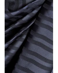 Zimmermann Blue Tarot Draped Striped Crepe De Chine Dress