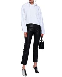 RTA Angel French Cotton-terry Hooded Sweatshirt White