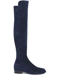 stuart weitzman navy blue boots