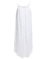 Onia Flora Checked Voile Midi Dress White