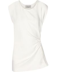 3.1 Phillip Lim Black Ruched Crepe Top
