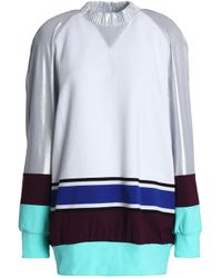 No Ka 'oi Woman Lamé And Stretch-paneled Terry Sweatshirt White