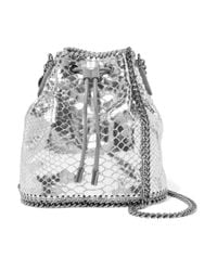 Stella McCartney Metallic Snake-effect Faux Leather Shoulder Bag