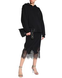 Alexander Wang Oversized Appliquéd French Cotton-terry Hoodie Black