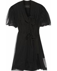 Simone Rocha Black Tulle And Crepe Wrap Dress
