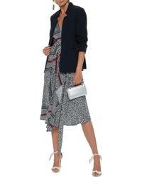 Elie Tahari Blue Satin-trimmed Crepe Blazer