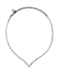 Elizabeth Cole Metallic Hematite-plated Swarovski Crystal Necklace
