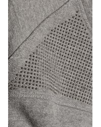 Current/Elliott Gray The Seamed Stud-embellished Marled Cotton-blend Sweatshirt