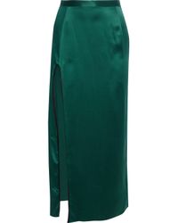 silk emerald skirt