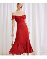 Reformation butterfly dress red Clearance
