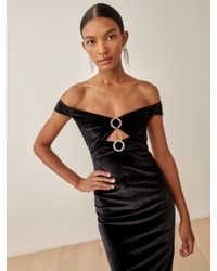 Reformation Lantern Velvet Dress in 