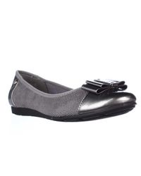 Anne Klein Gray Aricia Bow Toe Ballet Flats