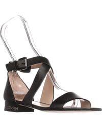 Michael Kors Black Michael Sabrina Chain Heel Strappy Flat Sandals
