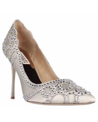 Badgley Mischka White Rouge Ii Embellished Dress Pumps