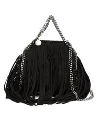 Stella McCartney | Black 'large Falabella - Shaggy Deer' Faux Leather Tote | Lyst
