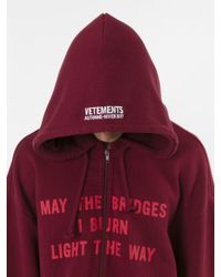 may the bridges i burn light the way vetements hoodie