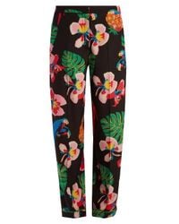 Valentino | Multicolor Tropical Dream-print Silk Crepe De Chine Trousers | Lyst
