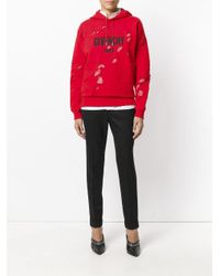 givenchy destroyed hoodie red