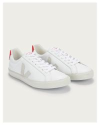 The White Company Veja Red Tab Leather Sneakers - Lyst