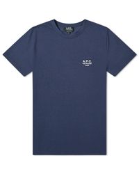 A.P.C. Cotton Embroidered Raymond Tee in Navy (Blue) for Men - Lyst