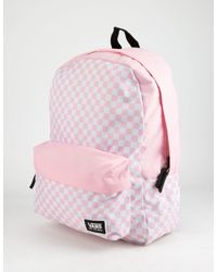 vans pink and white checkered backpack