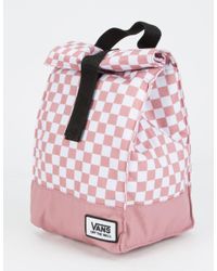vans mow pink checkerboard lunch bag