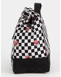vans mow rose checkerboard lunch bag